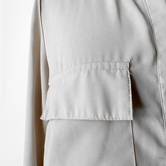 Vintage Y2K Timing Beige Brown Front Pocket Button Down Shirt Blouse Top Size S - Picture 6 of 6